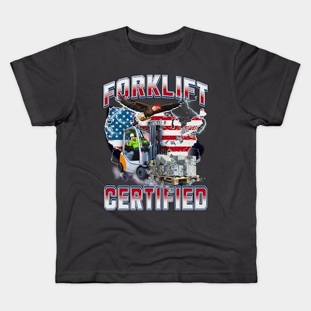 Forklift Certified Vintage Bootleg Kids T-Shirt by RuthlessMasculinity